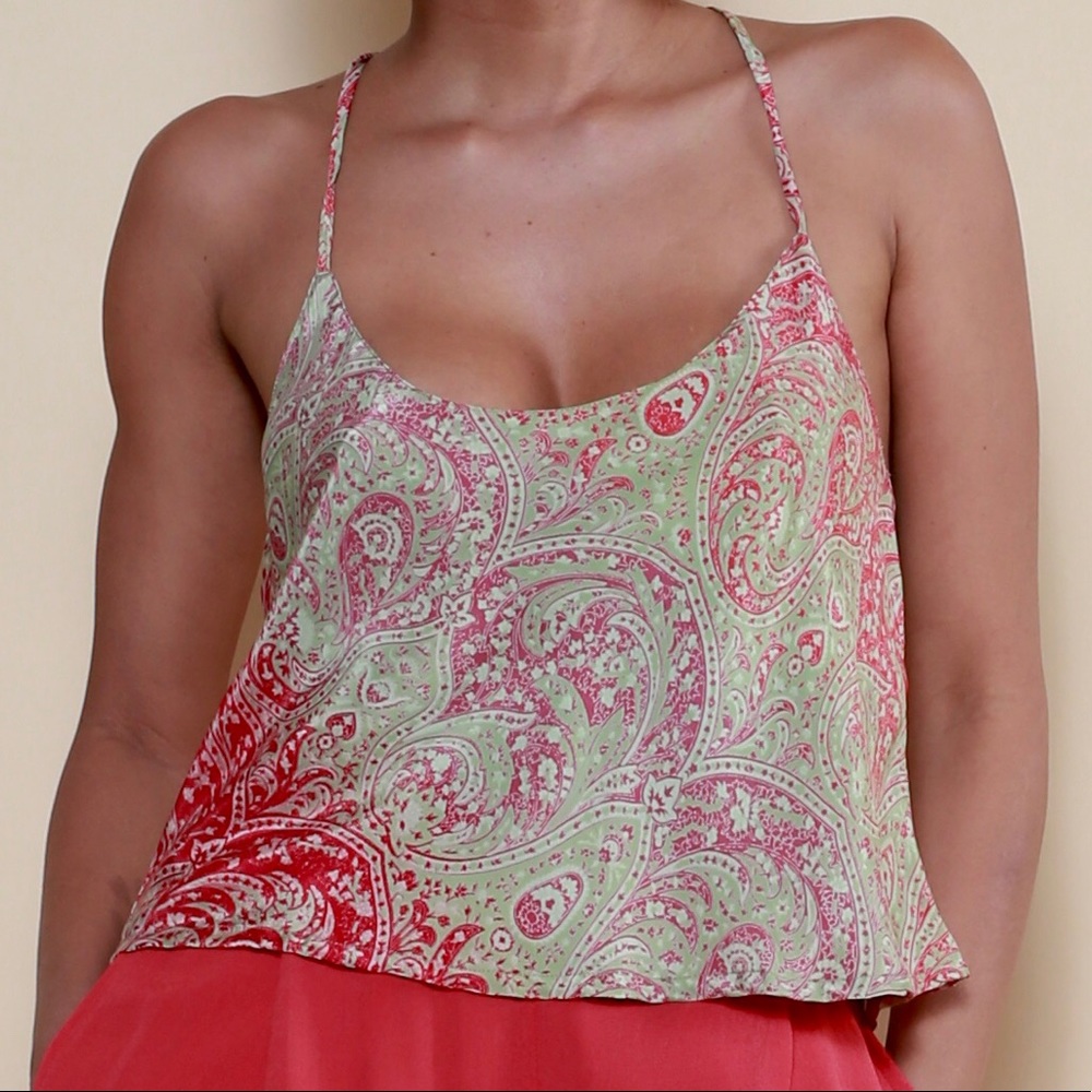Tang top silk blouse
